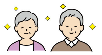 Elderly men and women pleased